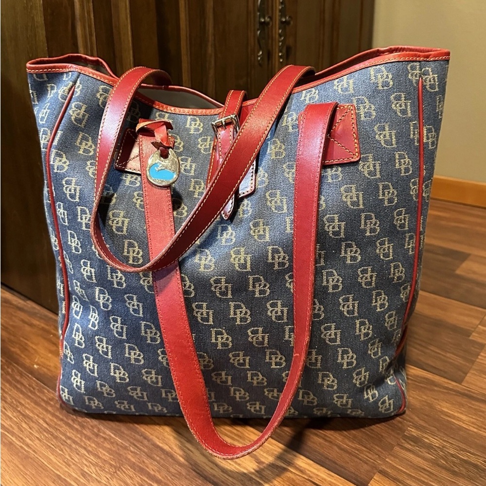 Dooney & Bourke Blue and Red Tote Bag